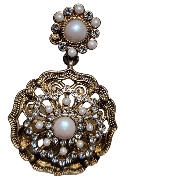 BROOKS BROTHER'S Women's Dangle Drop Statement Wedding Earrings - Picture 5 of 12